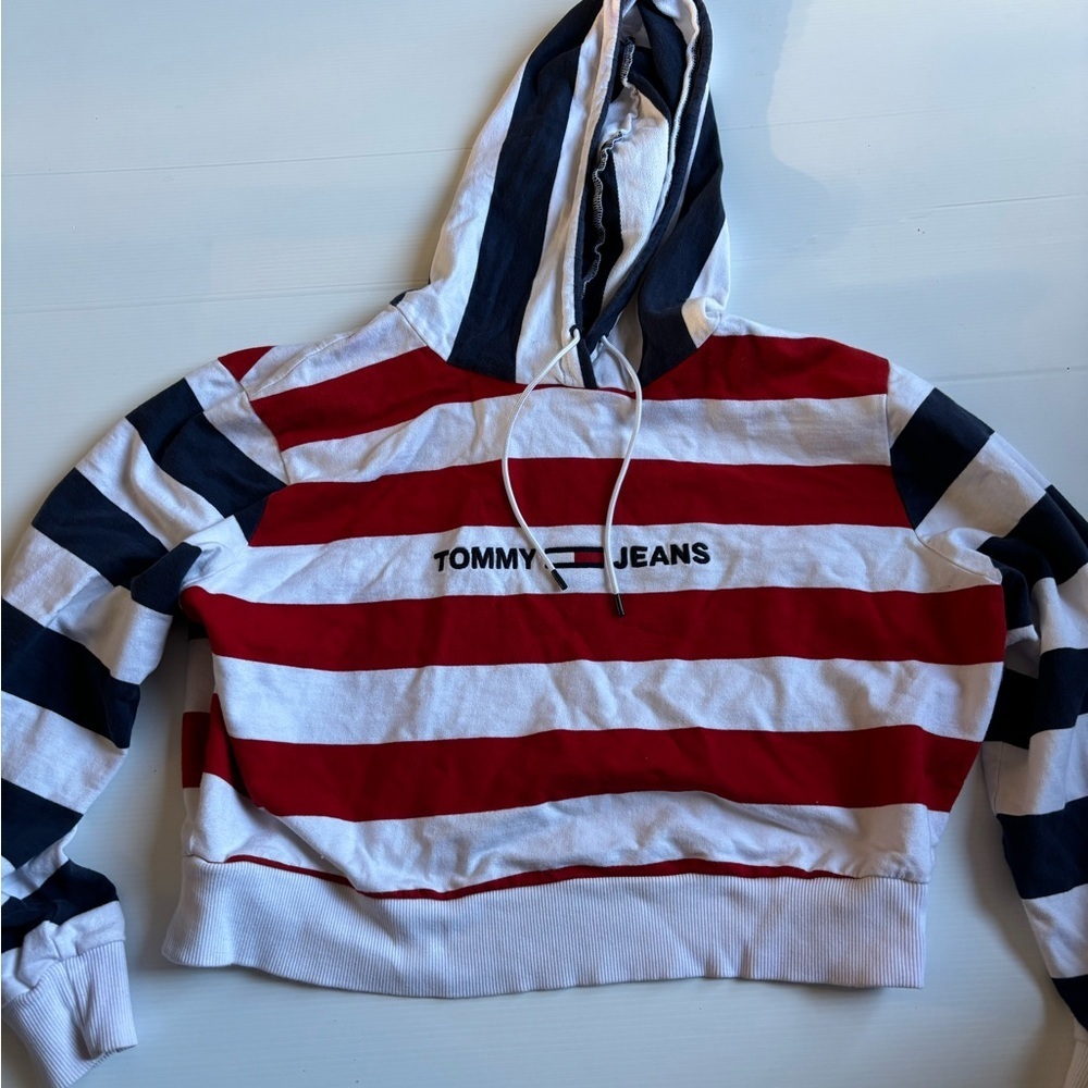 Tommy Jeans White Knit Crop Sweater